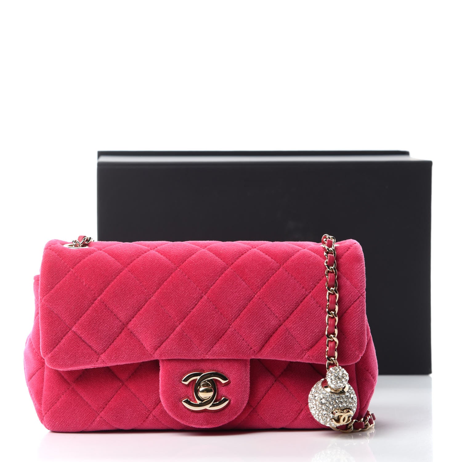 Chanel Velvet Quilted Mini Rectangular Pearl Crush Flap Pink 11 of 11