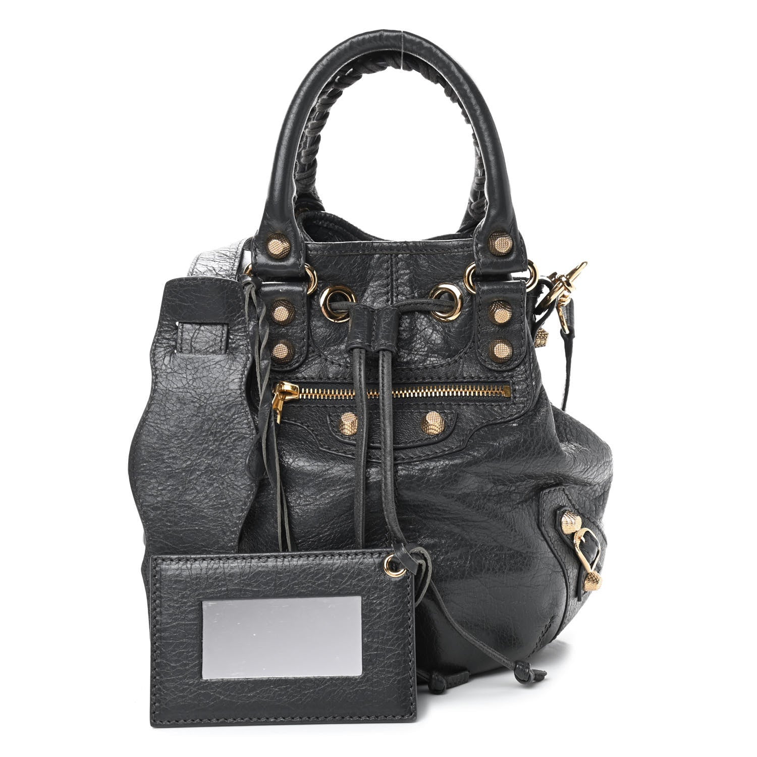 Balenciaga Agneau Giant 12 Gold Hardware Mini Pompon Gris Fossile 1 of 9
