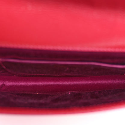 Saint Laurent Textured Patent Monogram Large Belle De Jour Clutch Fuchsia 5 of 11