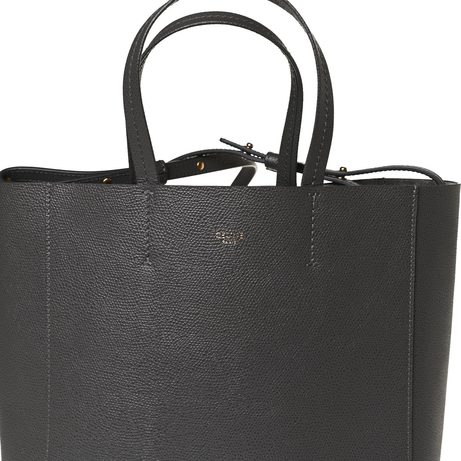 Celine Grained Calfskin Small Vertical Cabas Black 7 of 13