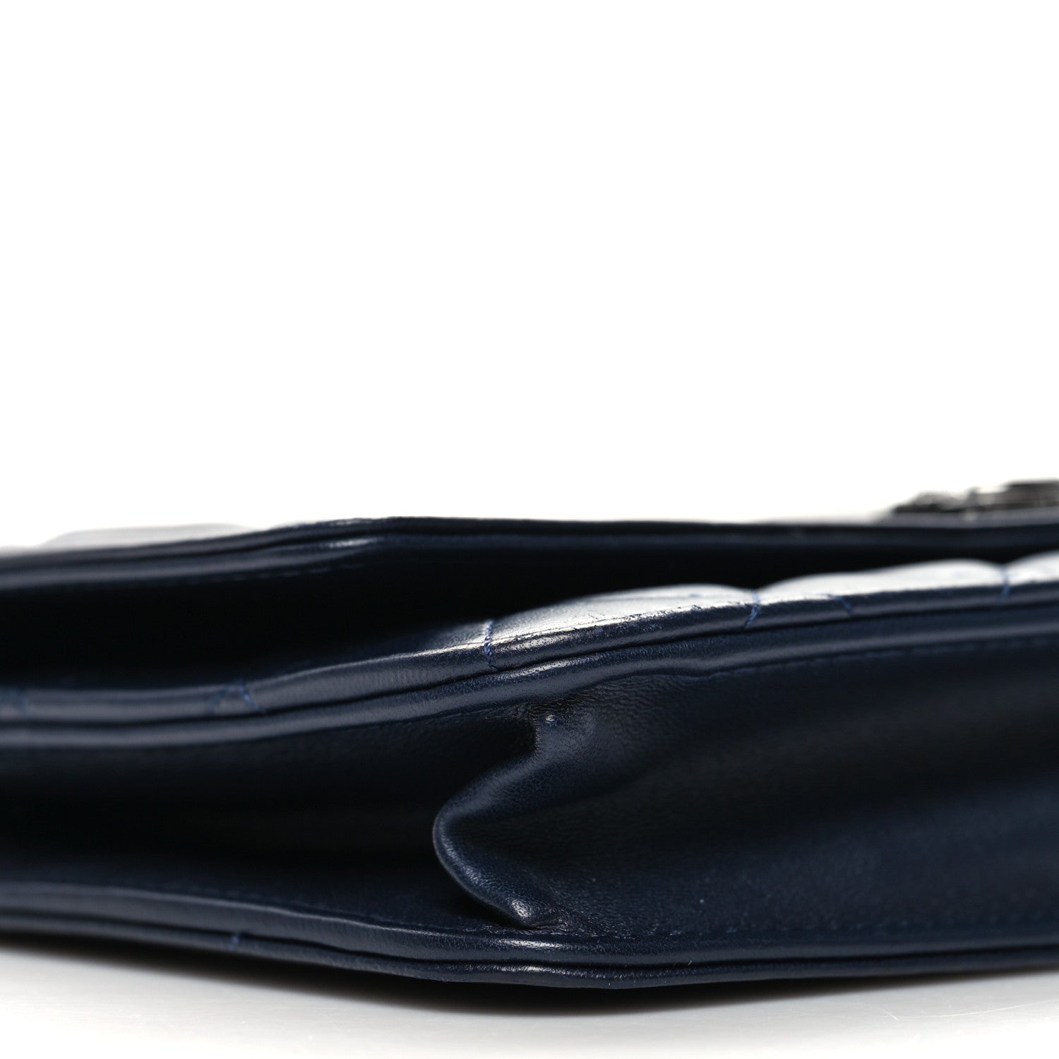 Chanel Lambskin Quilted Boy Wallet On Chain WOC Navy Blue 10 of 11