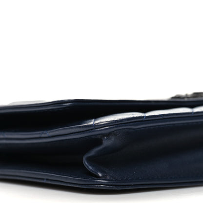 Chanel Lambskin Quilted Boy Wallet On Chain WOC Navy Blue 10 of 11