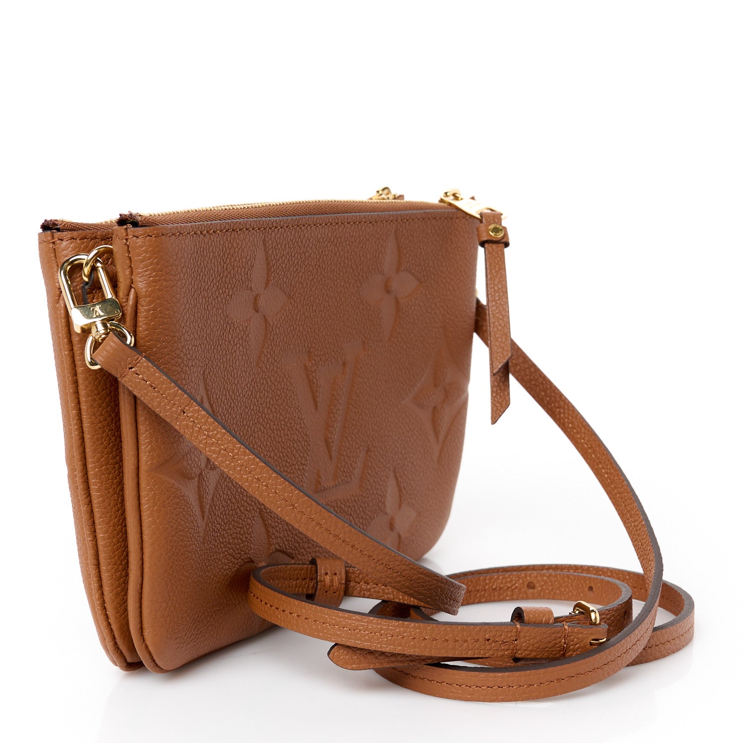 Louis Vuitton Empreinte Monogram Giant Double Zip Pochette Caramel