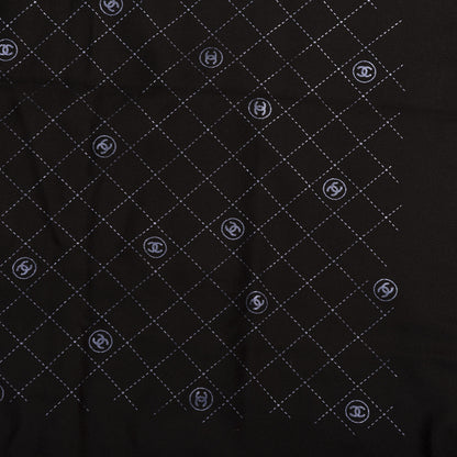 Chanel Wool Quilt Print Stole Black 4 of 5