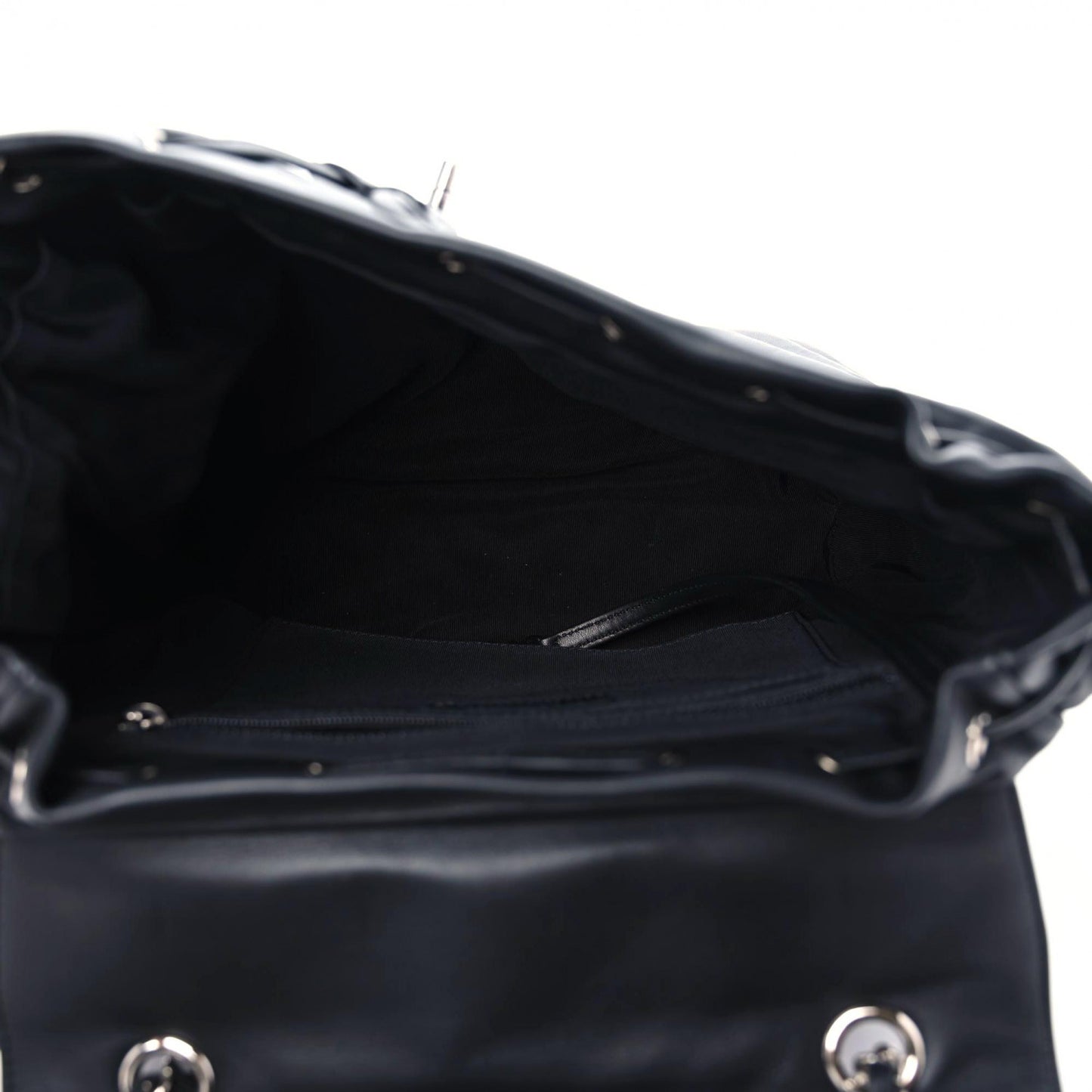 Calfskin Chevron Quilted Large Urban Spirit Backpack Black