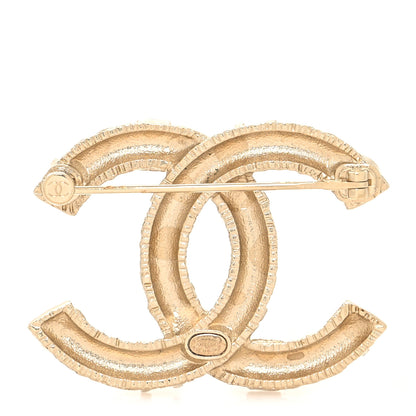 Chanel Crystal CC Logo Brooch Gold 3 of 4