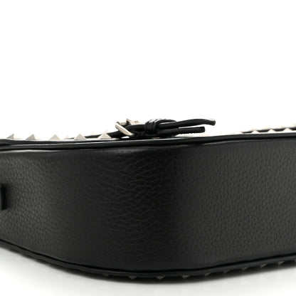 Valentino Garavani Pebbled Calfskin Large Rockstud Messenger Black 8 of 9