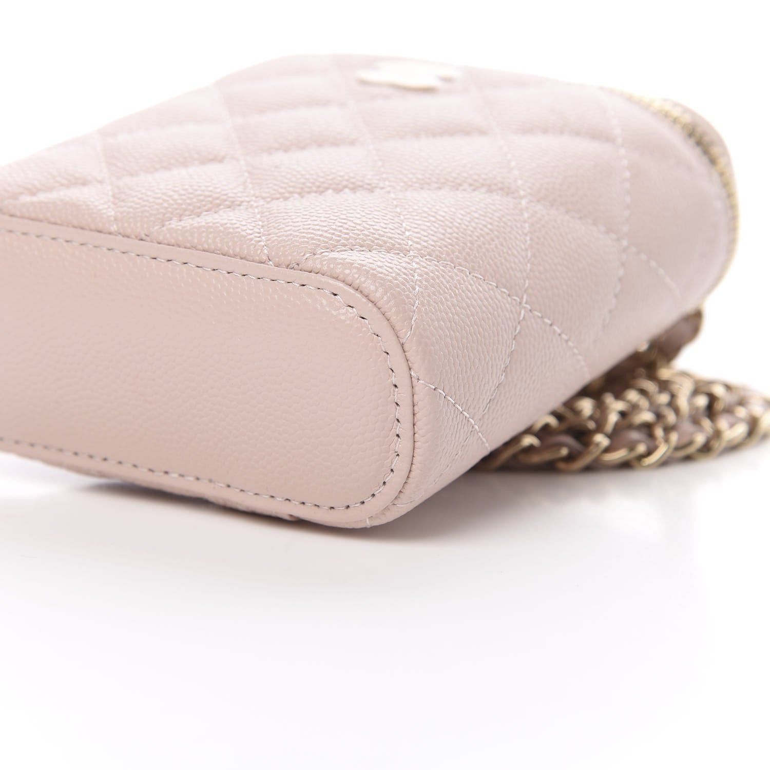 Chanel Caviar Quilted Small Vertical Coco Beauty Vanity Case With Chain Light Pink 10 of 11