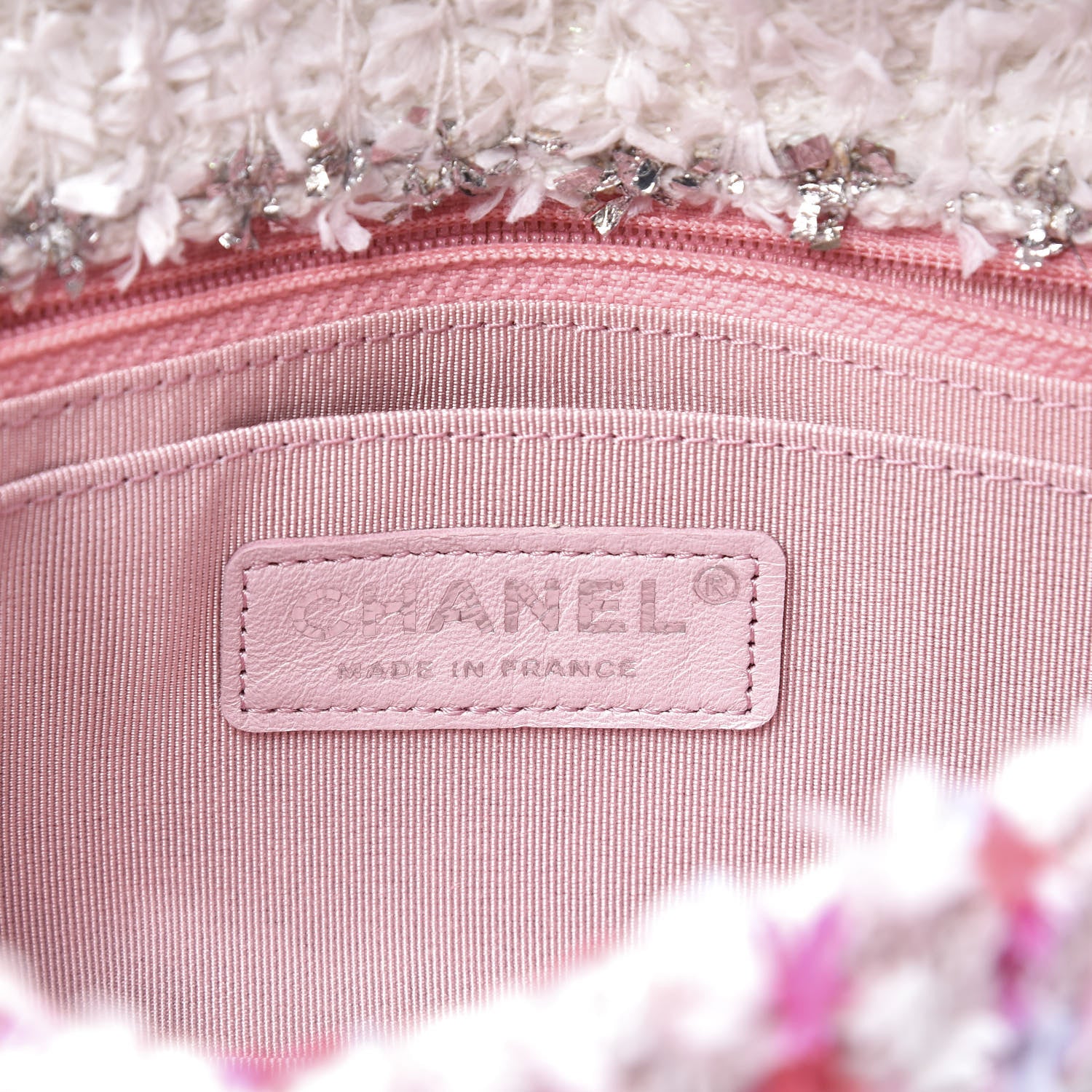 Chanel Tweed Quilted Mini Rectangular Flap Light Pink Silver Blue 7 of 10