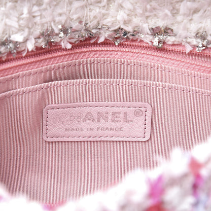 Chanel Tweed Quilted Mini Rectangular Flap Light Pink Silver Blue 7 of 10