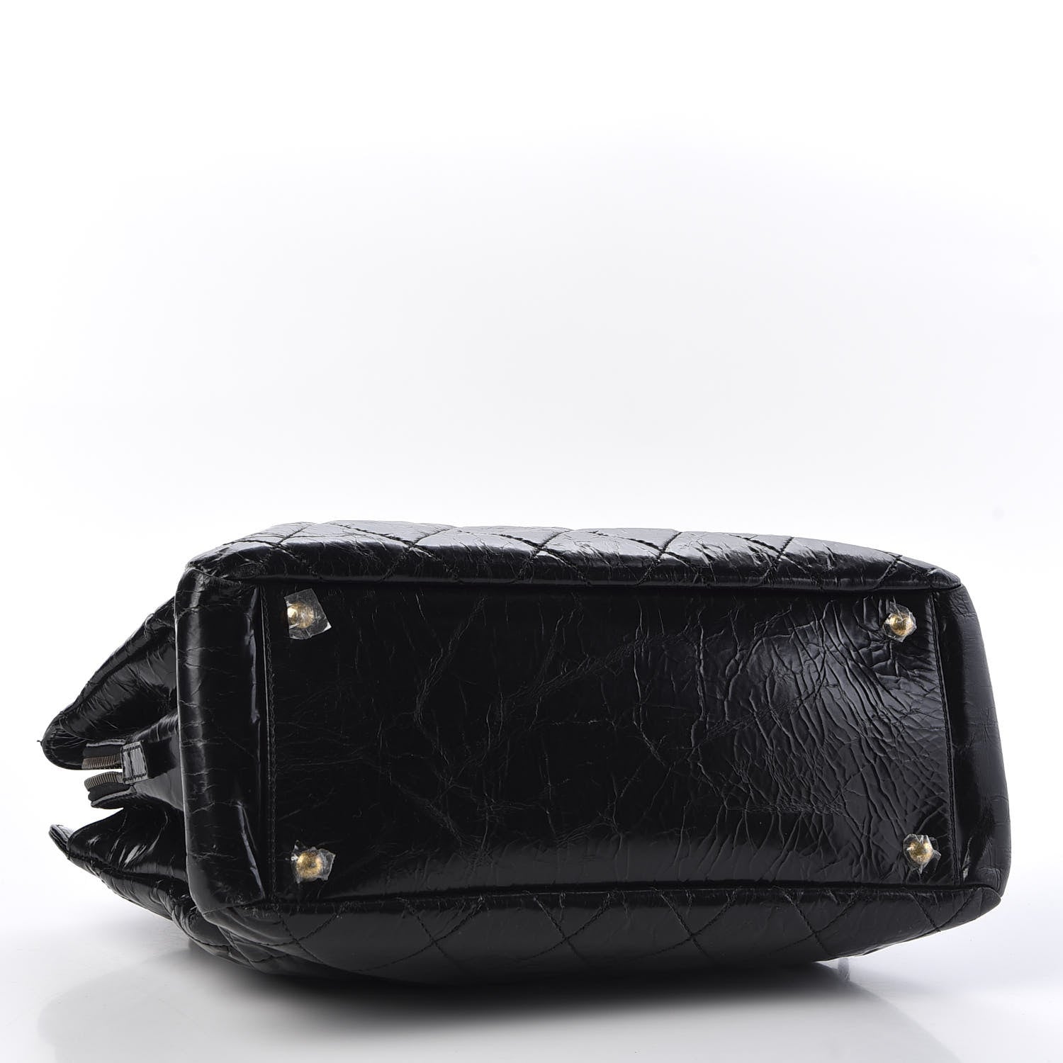 Chanel Glazed Crackled Calfskin Small Reissue Tote Black 3 of 9