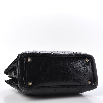 Chanel Glazed Crackled Calfskin Small Reissue Tote Black 3 of 9