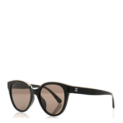 Chanel Acetate CC Butterfly Sunglasses 5414-A Black Beige 1 of 8
