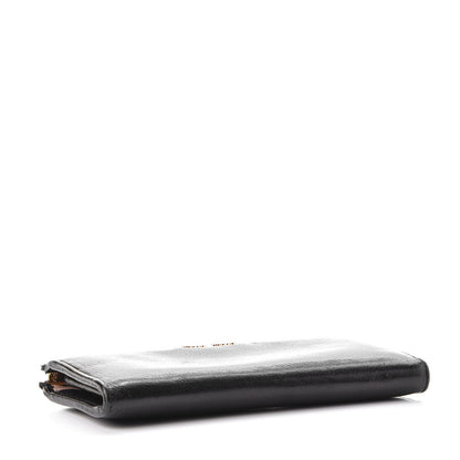 Miu Miu Goatskin Madras Zip Around Wallet Black 4 of 13