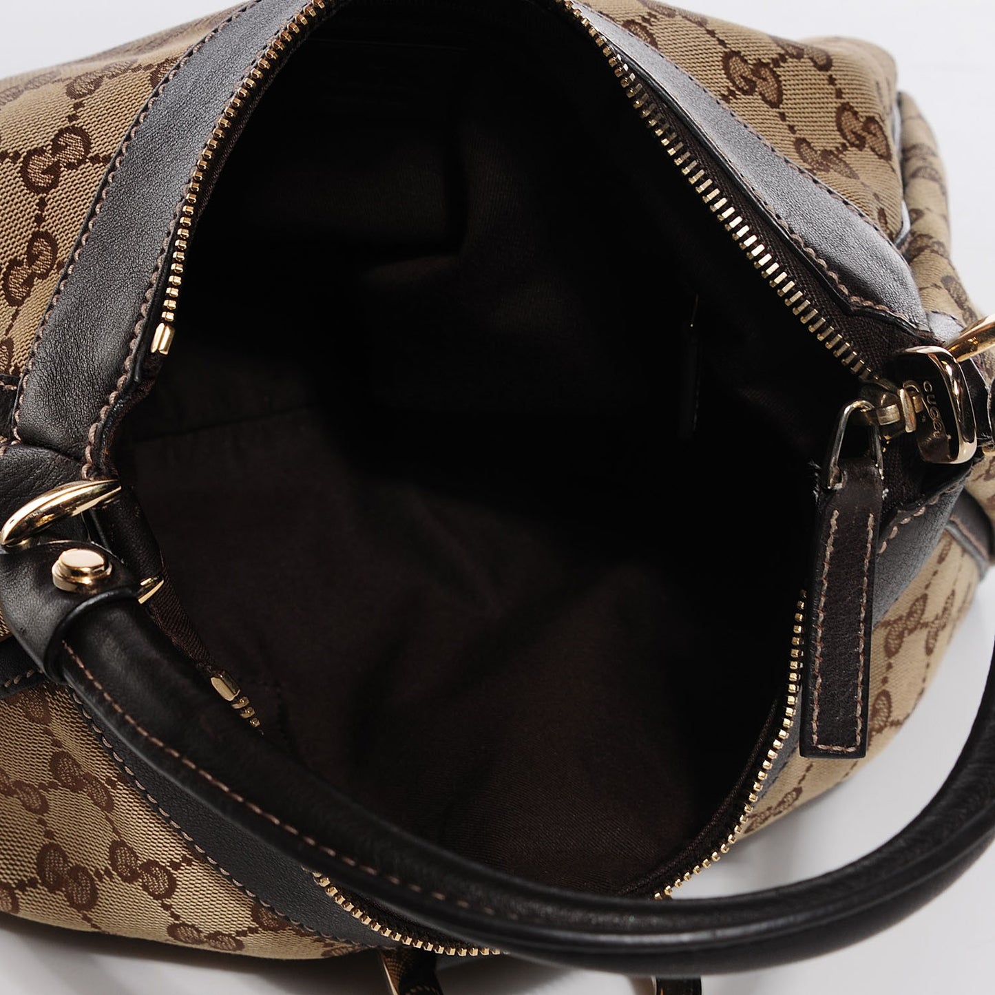 Monogram Medium D Gold Hobo Dark Brown