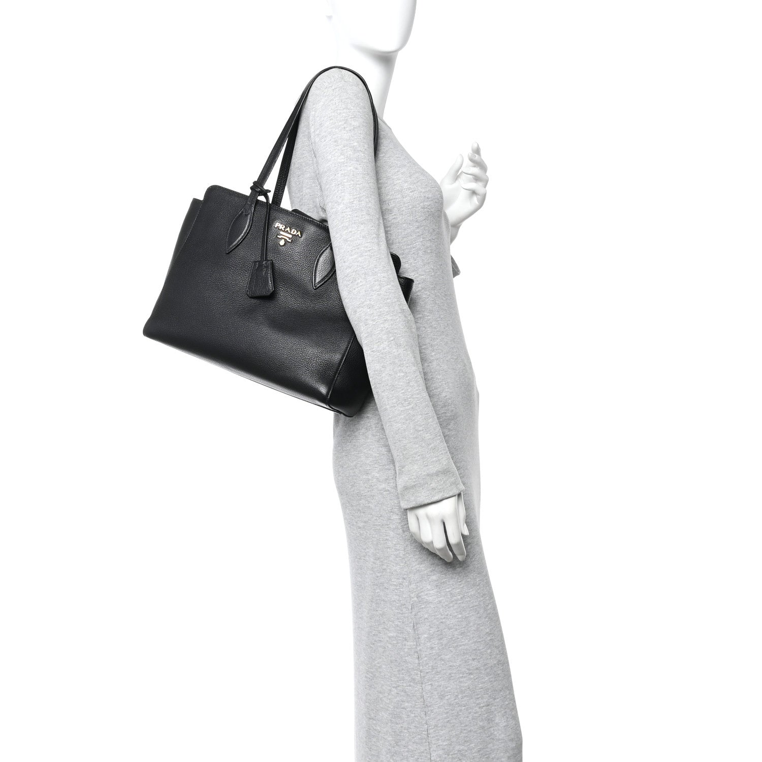 Prada Vitello Phenix Tote Black 3 of 21