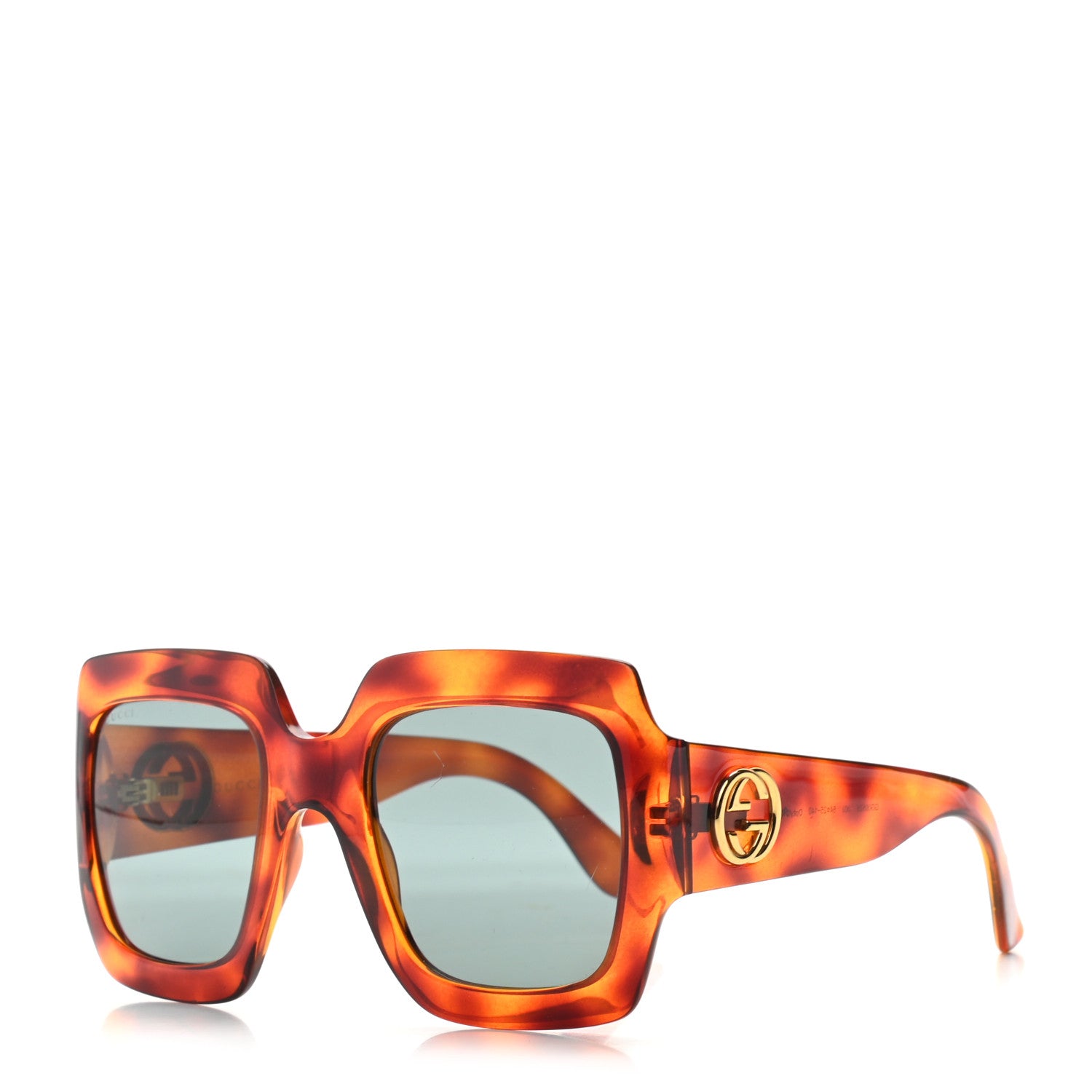 Gucci Acetate Square Frame Sunglasses GG 0053S Havana 1 of 7