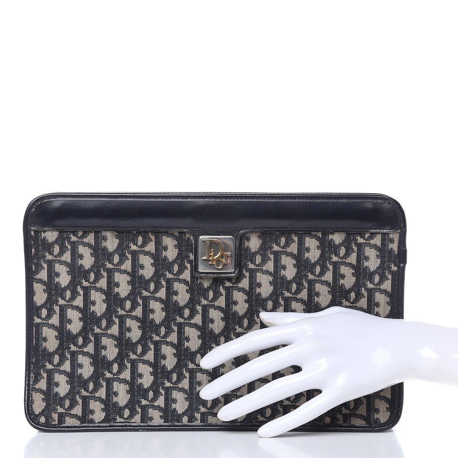 Christian Dior Monogram Pouch Clutch Blue 2 of 12