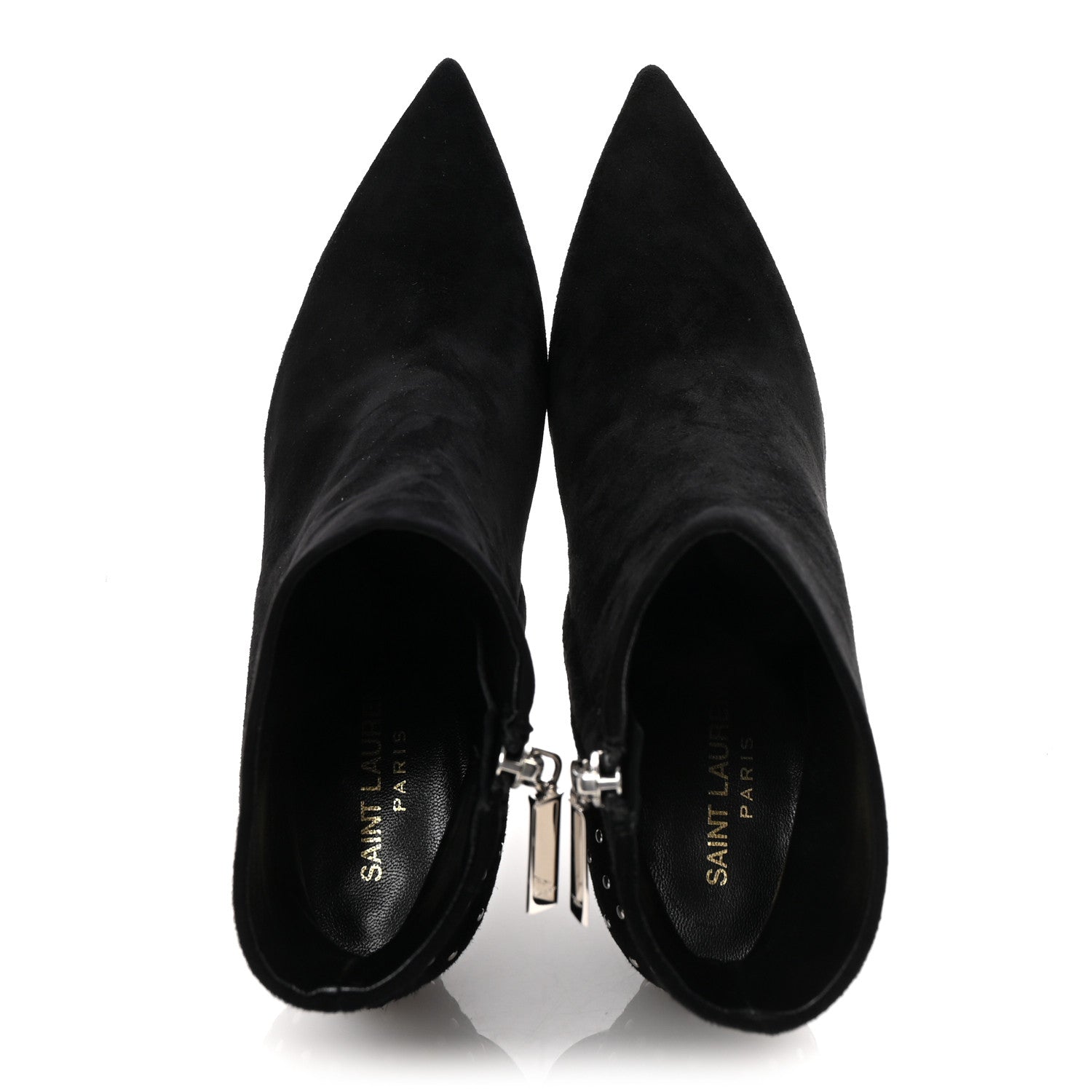 Saint Laurent Suede Studded Kiki 85 Zip Boot 37 Black 2 of 10