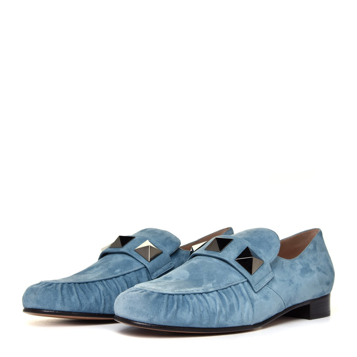 Suede Rockstud Loafers 40 Grey Sky
