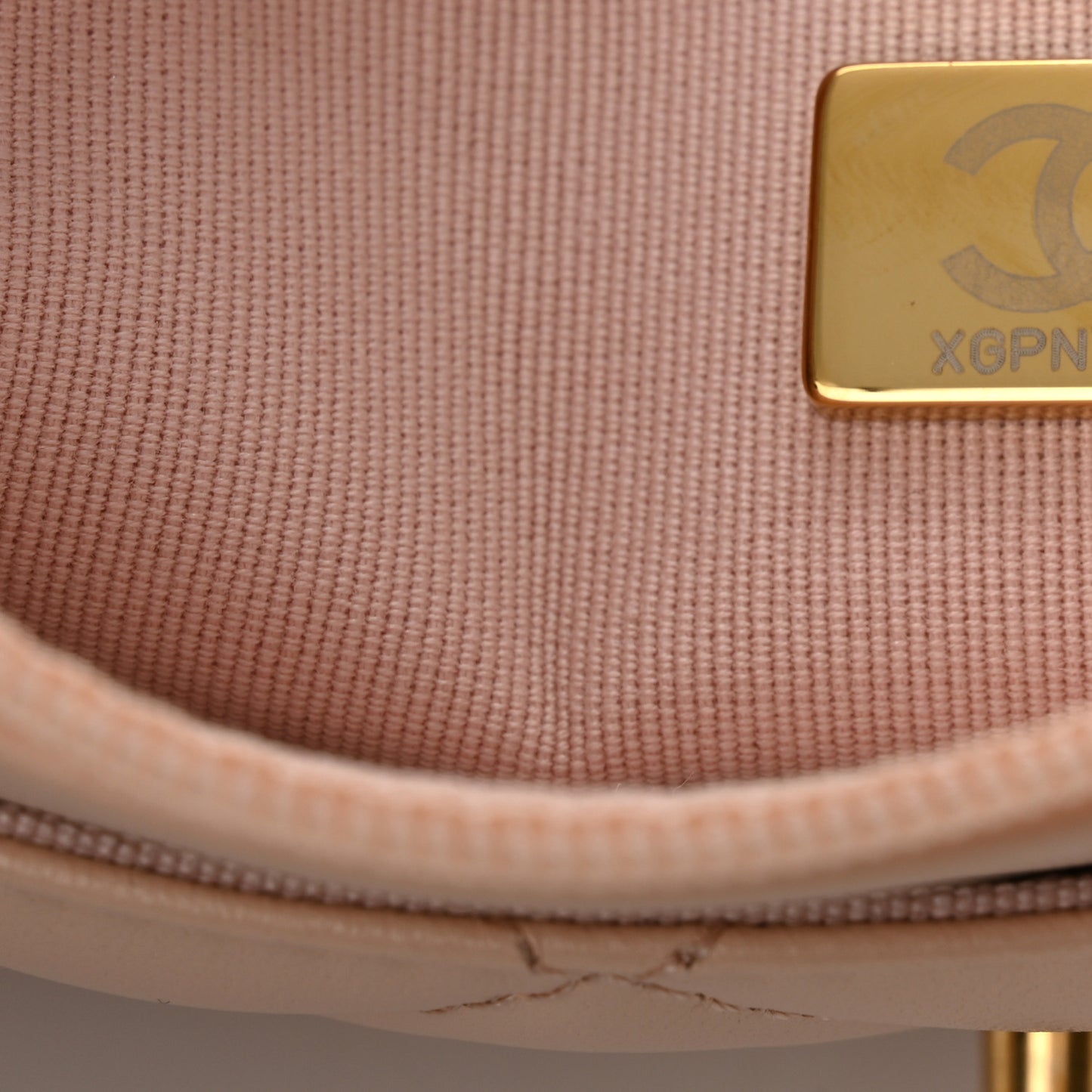 Lambskin Quilted CC Camellia Crush Wallet on Chain WOC Light Beige