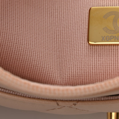 Chanel Lambskin Quilted CC Camellia Crush Wallet on Chain WOC Light Beige 7 of 10