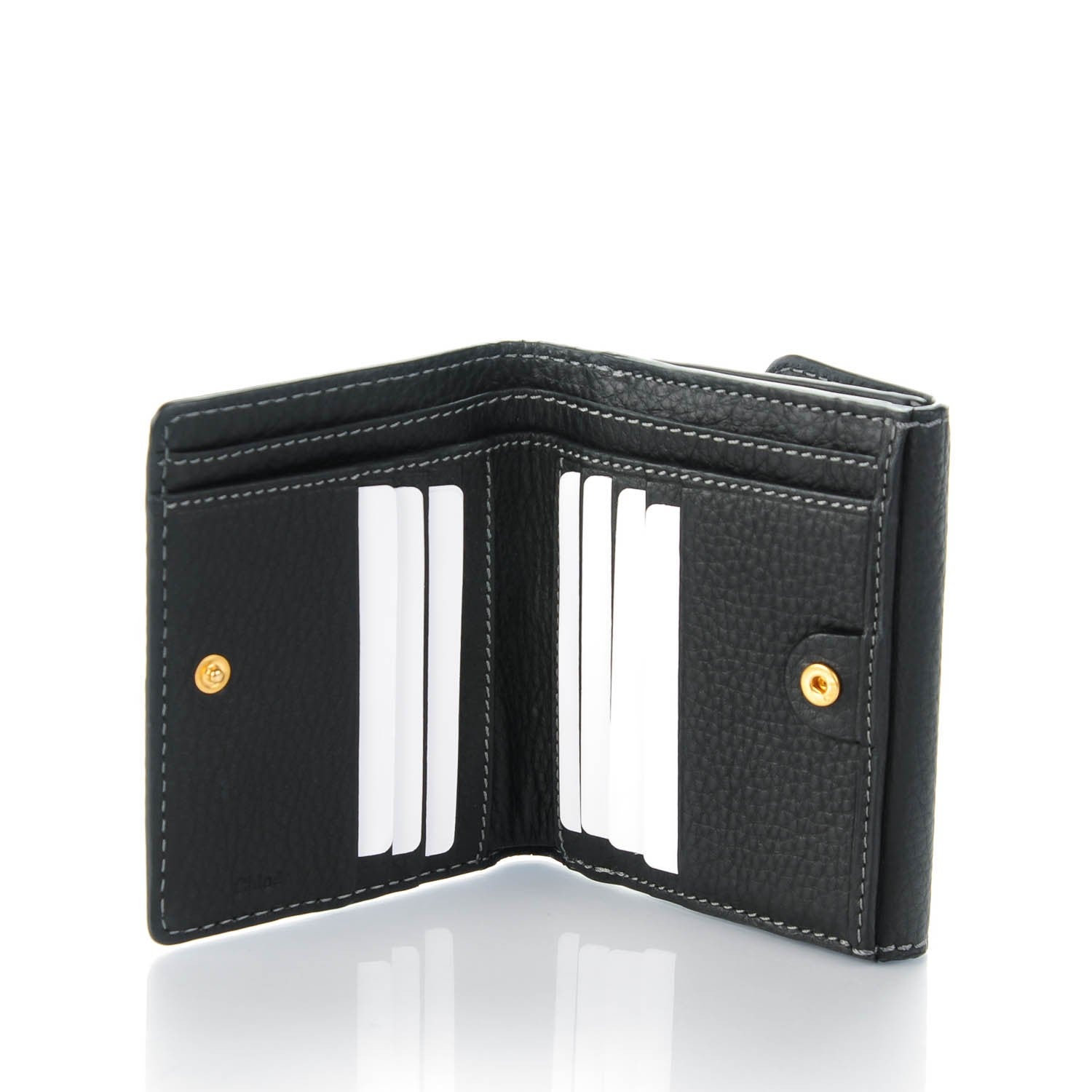 Chloe Grained Calfskin Marcie Square Wallet Black 5 of 7