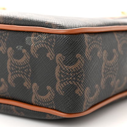 Celine Triomphe Canvas Calfskin Medium Patapans Tan 11 of 11