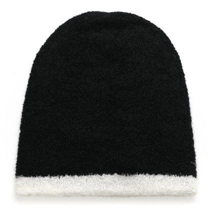 Chanel Cashmere Silk CC Beanie Hat Black White 3 of 4