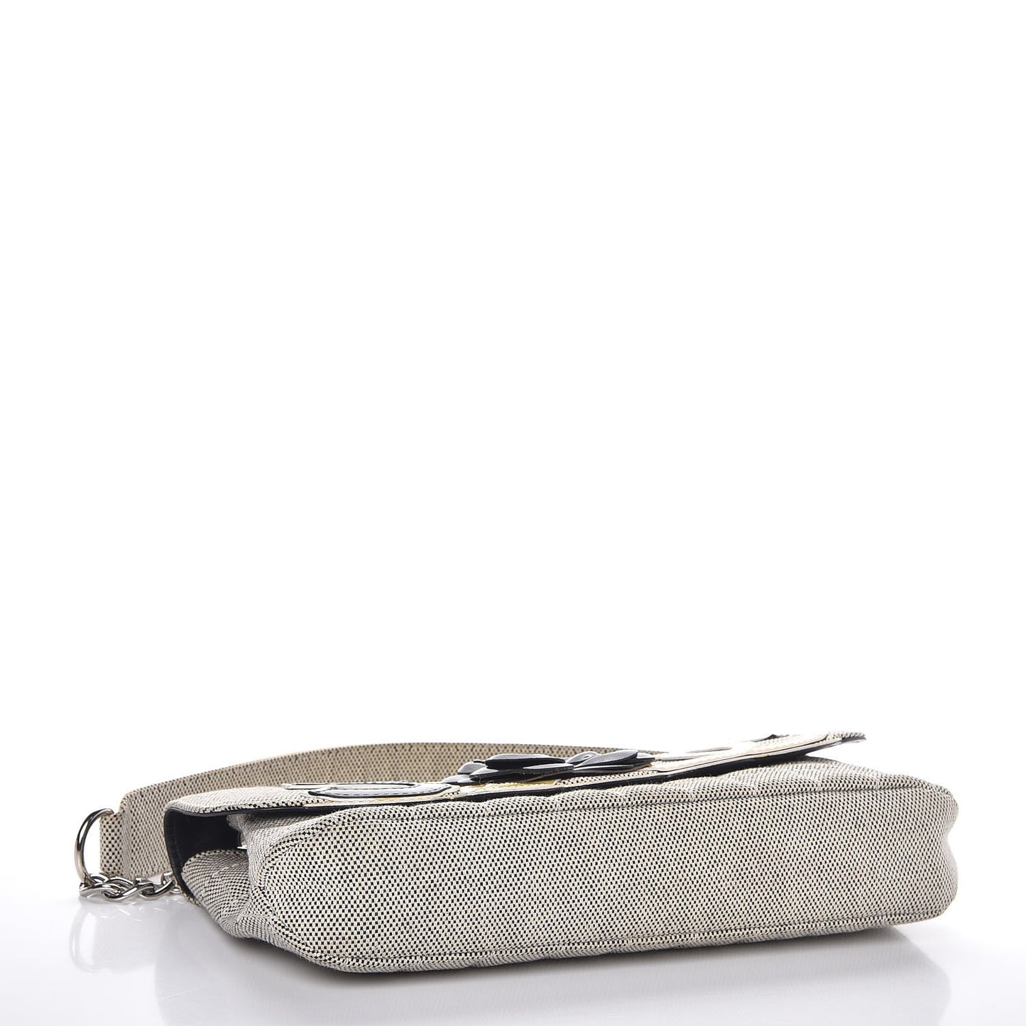 Canvas Camellia No. 5 Flap Beige Black
