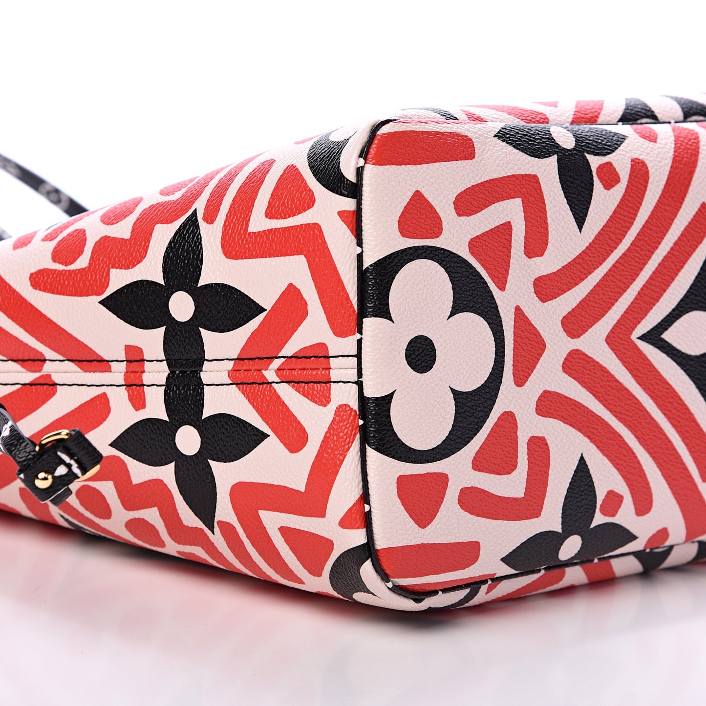 Monogram Giant Crafty Neverfull MM Creme Rouge Black