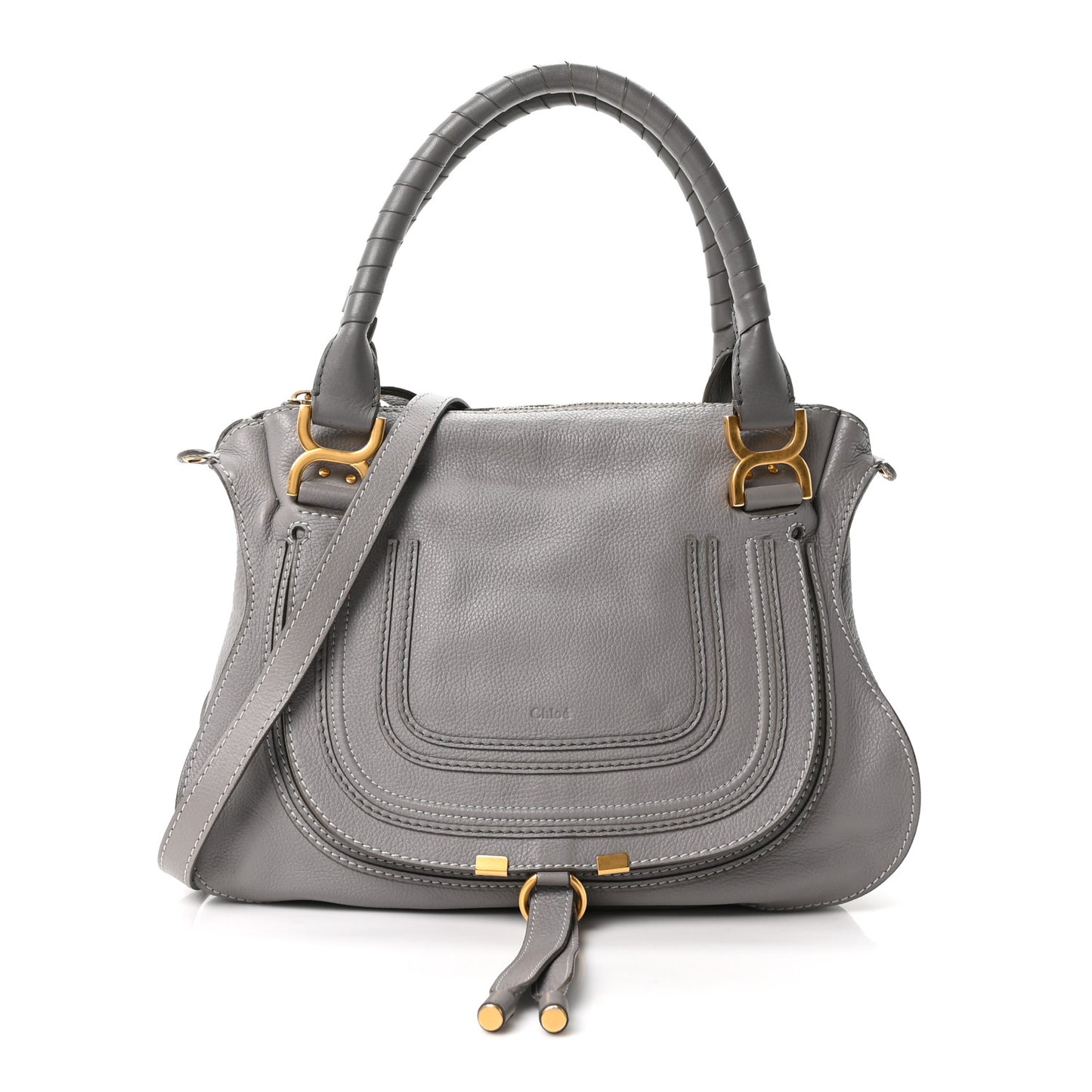 Calfskin Medium Marcie Satchel Cashmere Grey