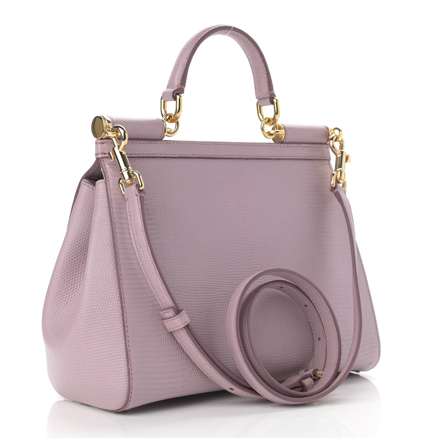 Dolce & Gabbana Stampa Iguana Crystal Medium Miss Sicily Satchel Purple 3 of 10
