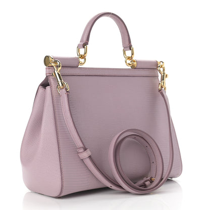 Dolce & Gabbana Stampa Iguana Crystal Medium Miss Sicily Satchel Purple 3 of 10