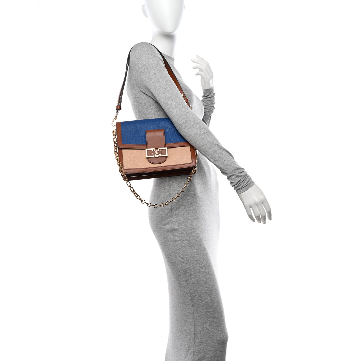 Taurillon Dauphine MM Blue Beige