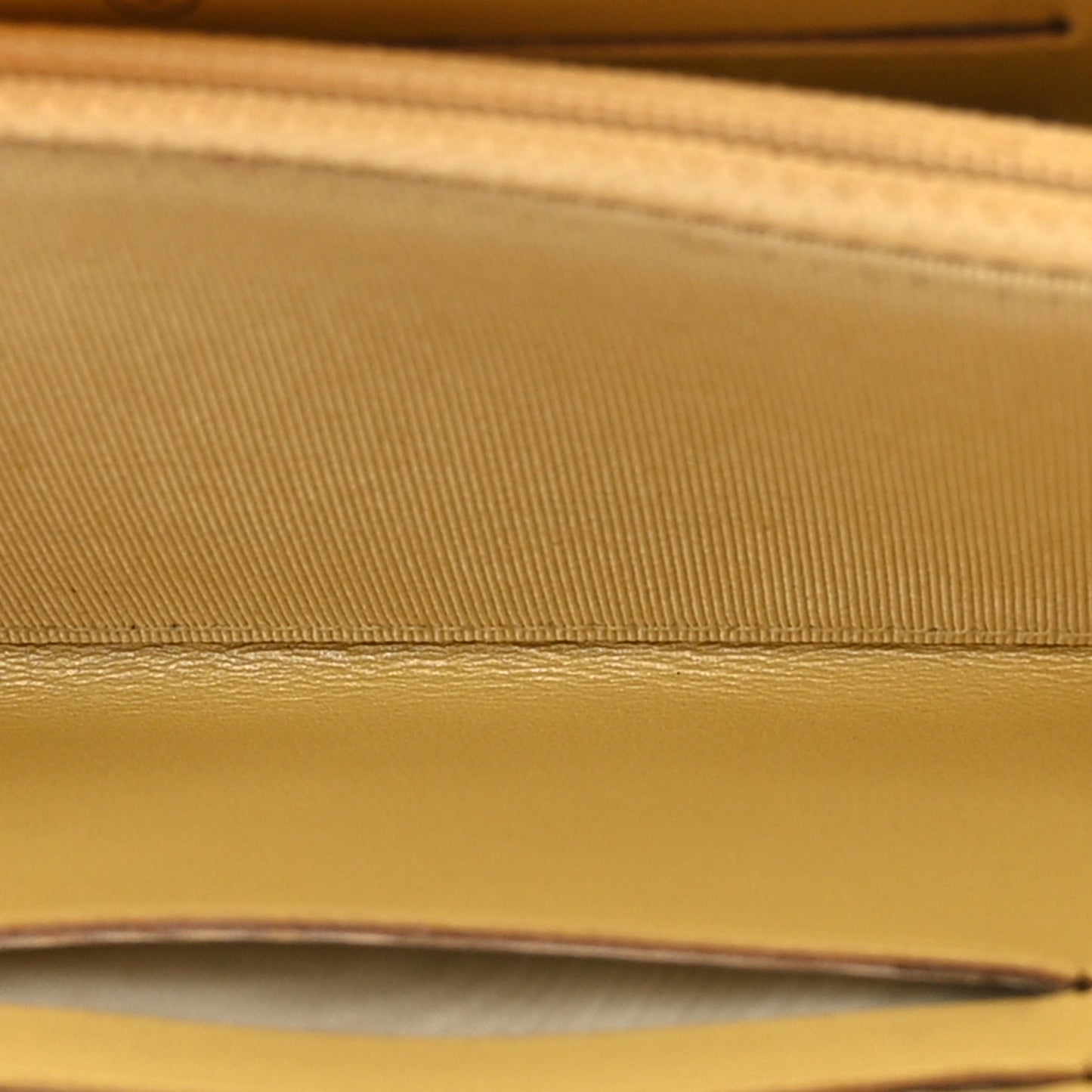 Iridescent Caviar Quilted Medium Zip Around Wallet Yellow