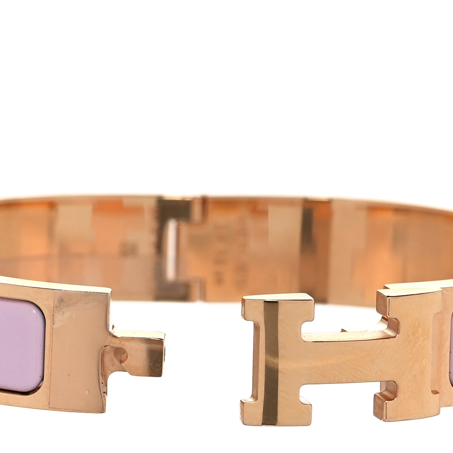 Enamel Narrow Clic Clac H Bracelet PM Rose Dragee