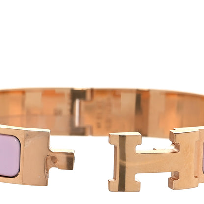 Hermes Enamel Narrow Clic Clac H Bracelet PM Rose Dragee 4 of 7