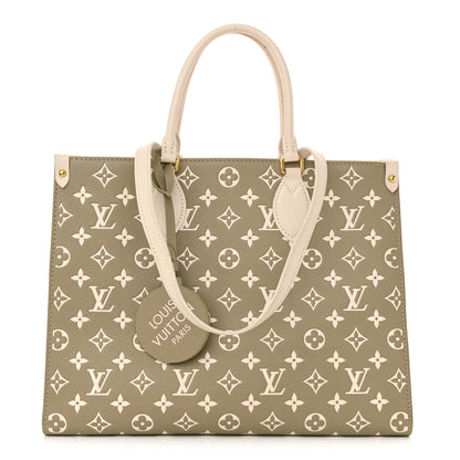 Louis Vuitton Empreinte Monogram Spring In The City Onthego MM Kaki Beige Cream 1 of 10