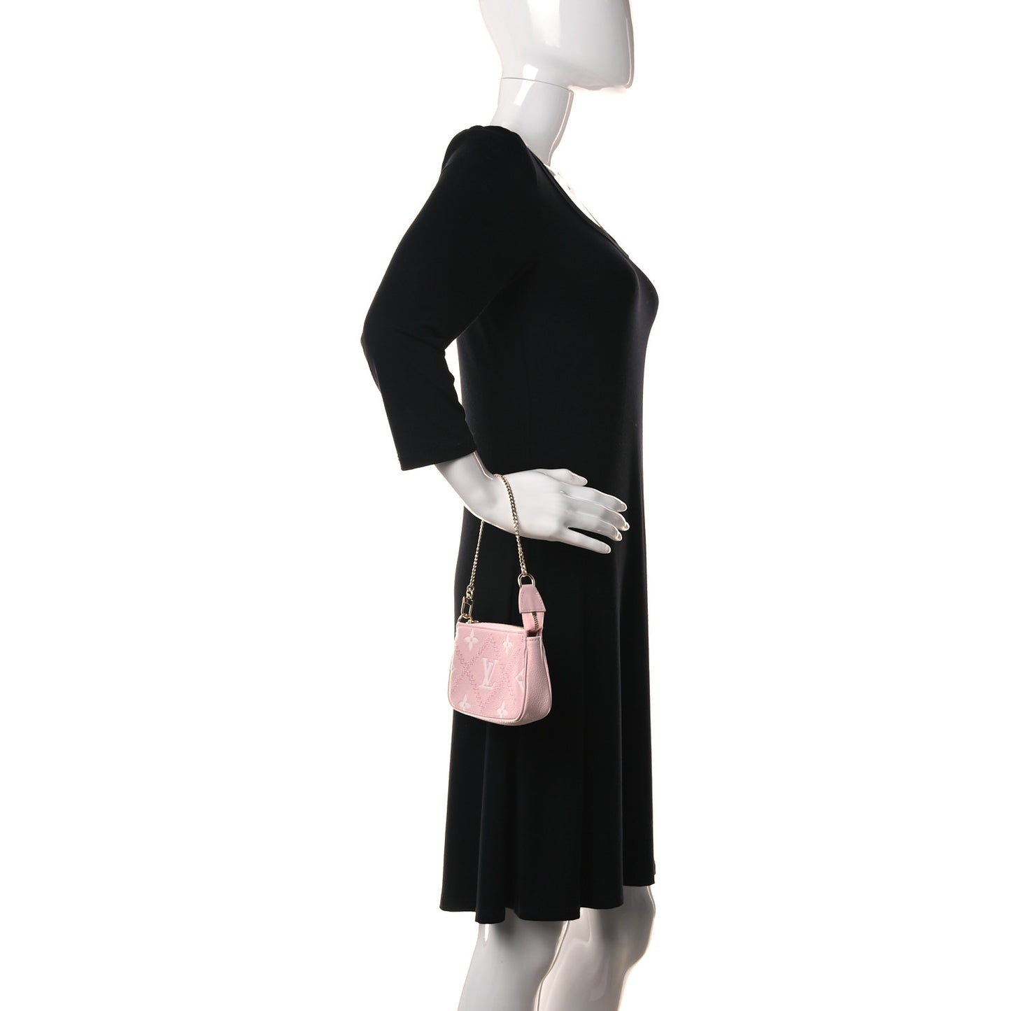 Empreinte Monogram Giant Broderies Mini Pochette Accessories Pink Creme