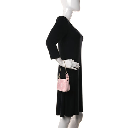 Louis Vuitton Empreinte Monogram Giant Broderies Mini Pochette Accessories Pink Creme 2 of 10