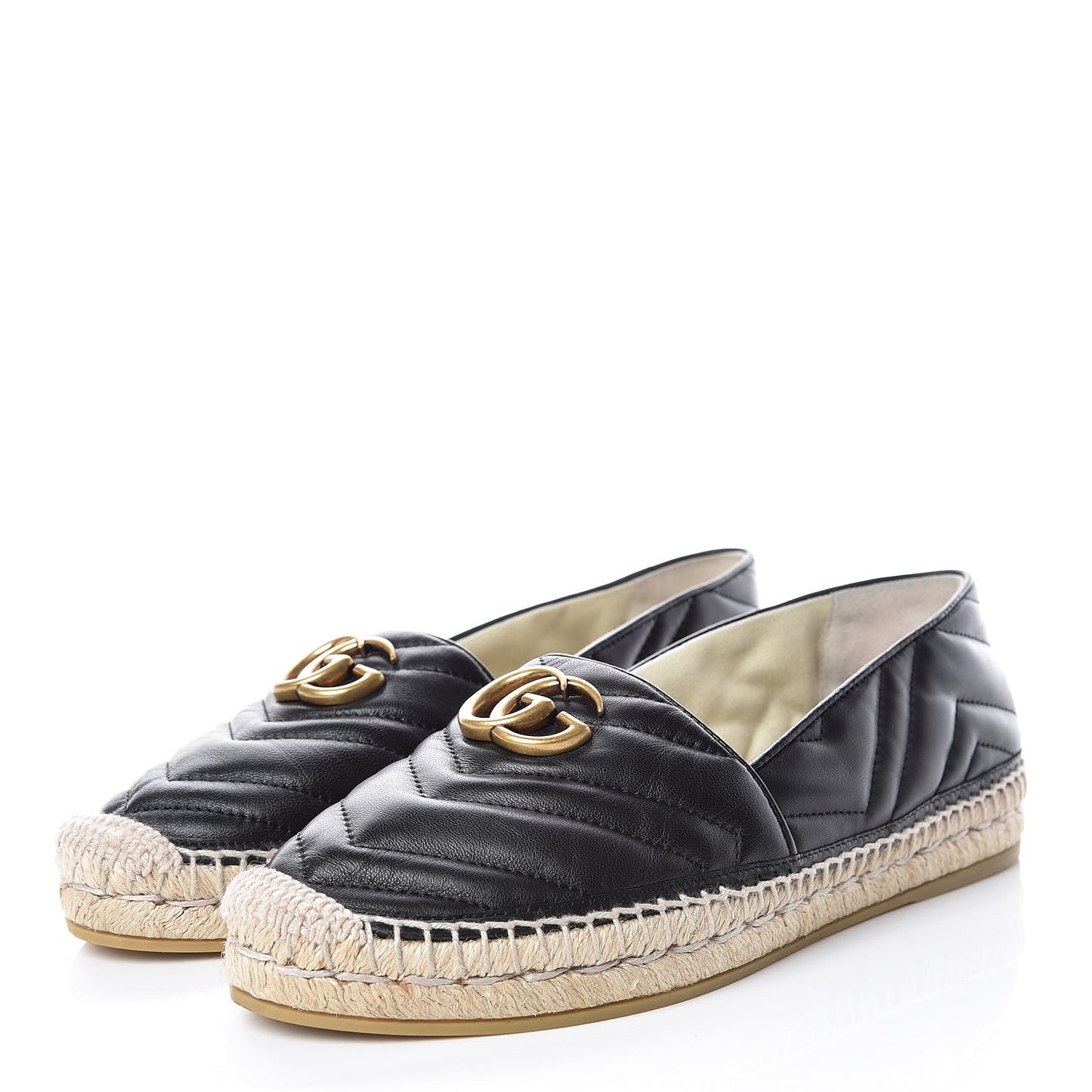 Nappa Matelasse GG Marmont Espadrilles 39.5 Black