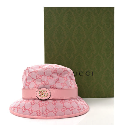 Gucci Monogram Textured Dollar Calfskin GG Jago Bucket Hat M Soft Cotton Candy Dark Cotton Candy 11 of 11