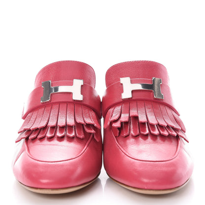 Hermes Goatskin Tuileries Mules 37 Rouge Azalee 2 of 11