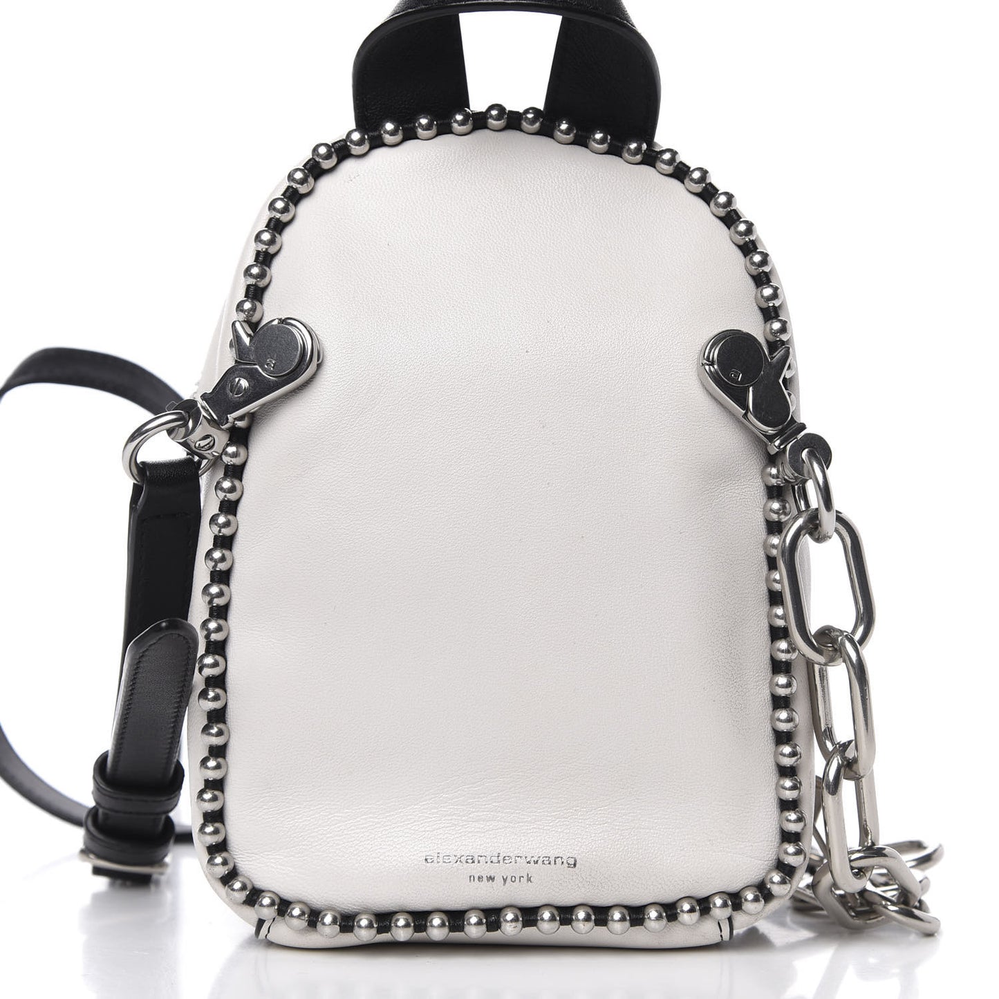 Lambskin Studded Mini Attica Backpack White
