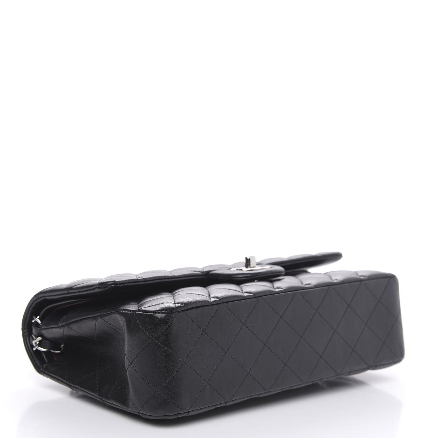 Lambskin Quilted Medium Double Flap Black
