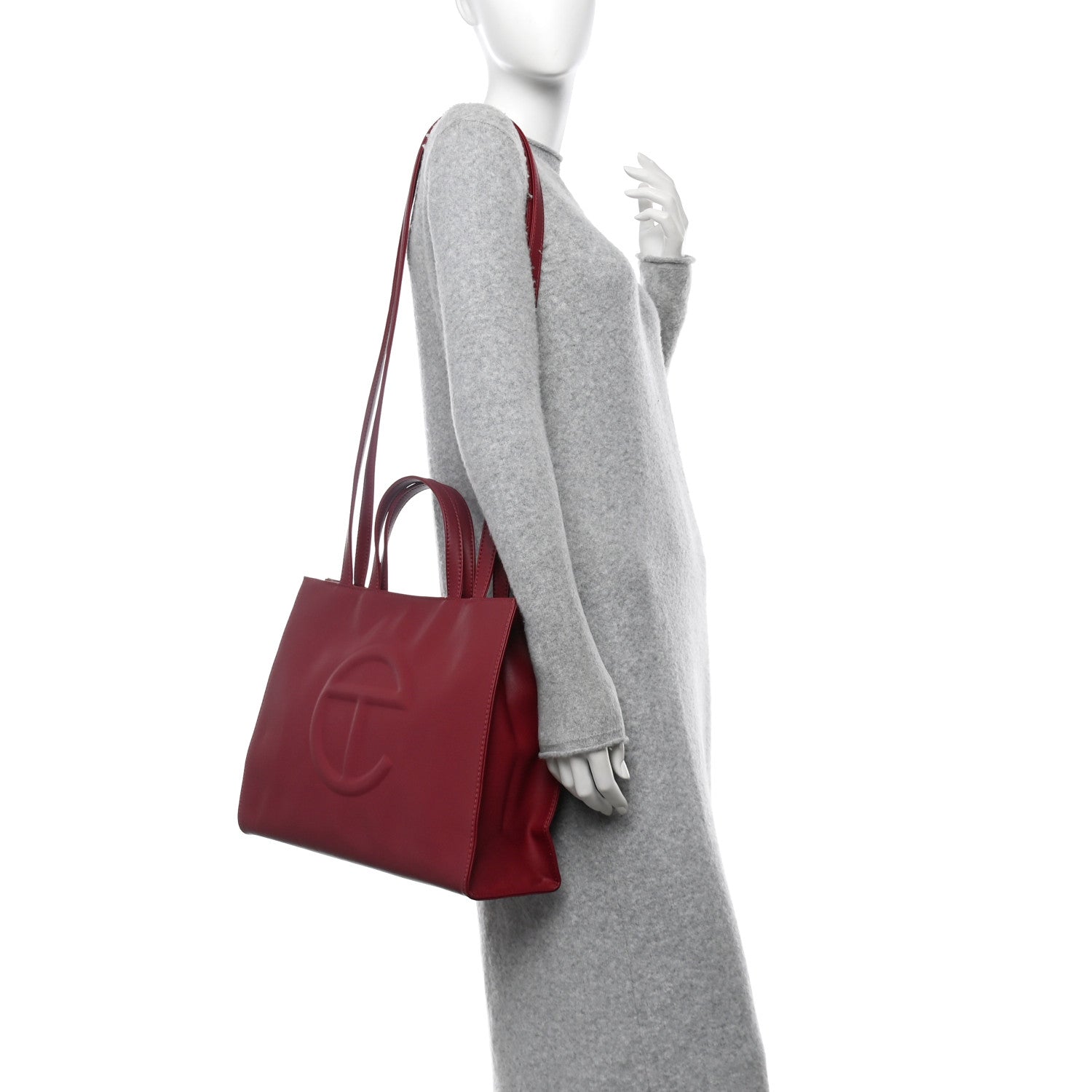 Telfar Vegan Leather Medium Shopping Bag Oxblood 2 of 10