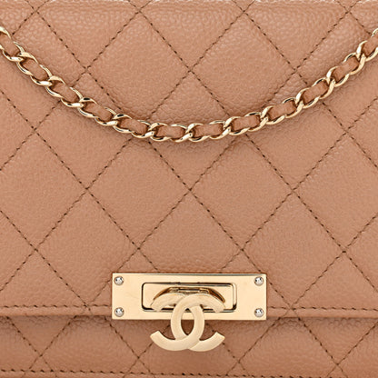 Chanel Caviar Quilted Golden Class Wallet On Chain WOC Beige 9 of 12