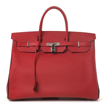 Hermes Epsom Horseshoe Birkin 40 Rouge Casaque Black 1 of 37