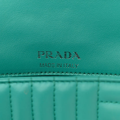 Prada Soft Calfskin Impunture Diagramme Small Chain Flap Shoulder Bag Giada 6 of 11
